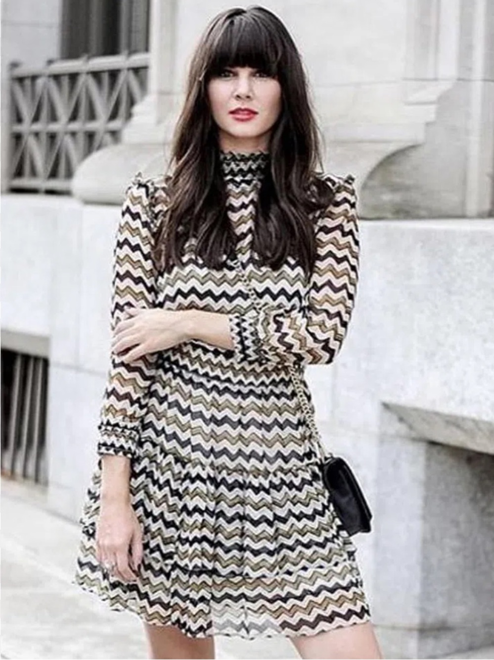 Anthropologie HD in Paris Size 6 Chevron Tiered Ruffle Dress Embellished Boho